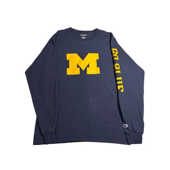 MICHIGAN WOLVWERINE CHAMPION Long Sleeve Blue Size(M) - Picture 2 of 6
